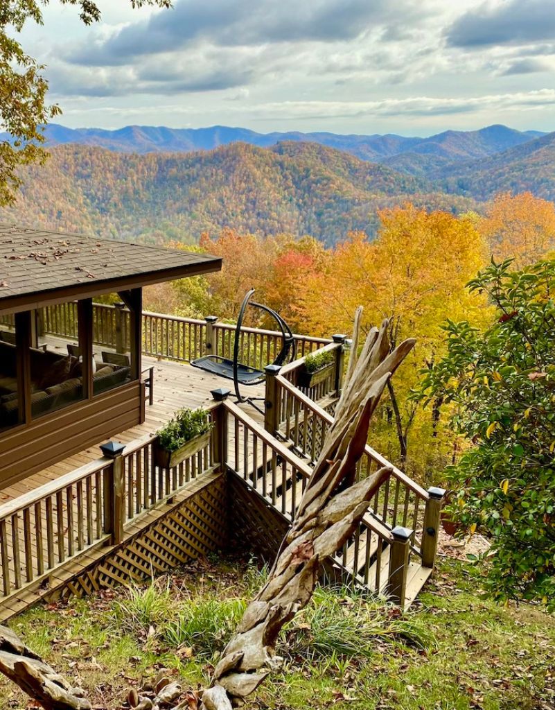 Snowbird Lodge View of the Autumn Mountains