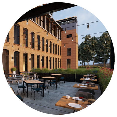 Rendering of Rivet House in Athens, GA Rendering of the exterior facade of Rivet House in Athens, GA