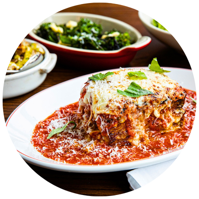 Colletta Jacksonville lasagna in a circle crop